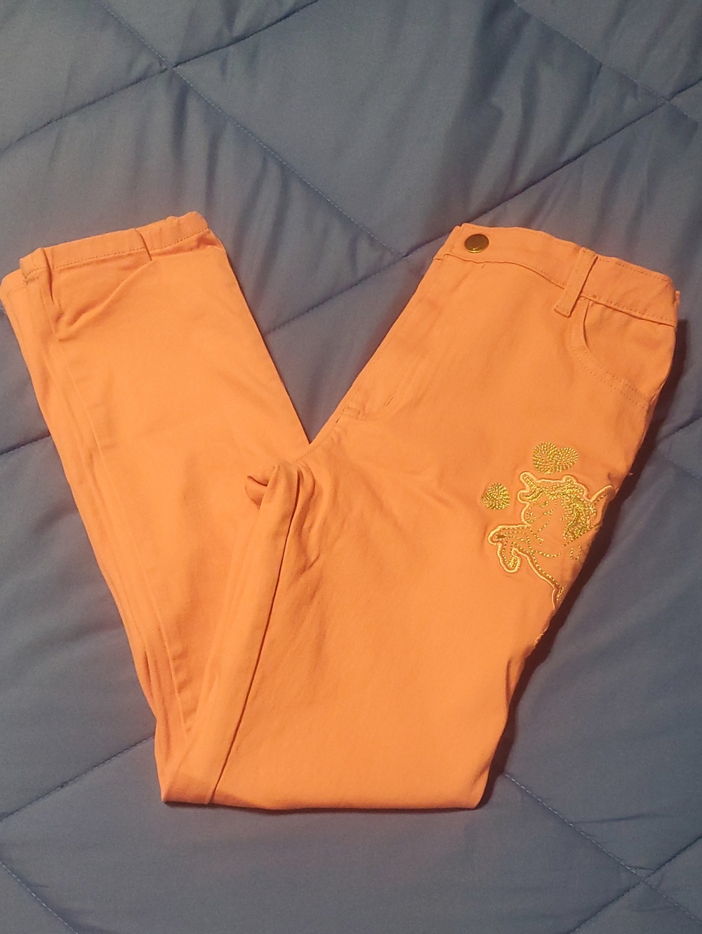 Kid’s Pink Embroidered Jeans